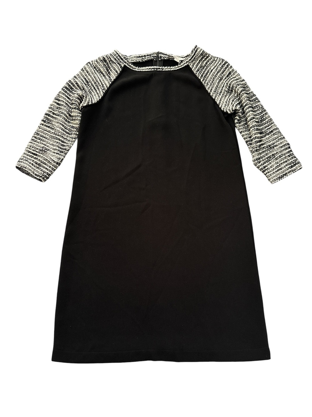 LOFT Black Dress with Gray Marled Raglan Sleeves